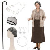 Old Lady Wig, Grandma Costume Accessories for Women