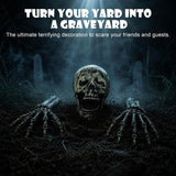 3PCS Halloween Decorations Outdoor Skeleton Skull and Hands