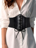 Black Corset Belt for Women, Wide Waist Belt