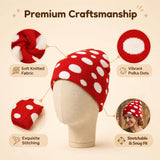 Halloween Mushroom Hat, Red White Beanie Costume Accessory