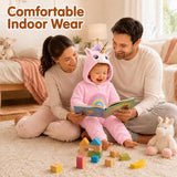 Toddler Unicorn Costume for Girls & Boys - 3D Hooded Animal Jumpsuit for Halloween Party