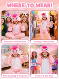 Kids Pink Horse Costume for Girls & Boys - 3D Hooded Animal Jumpsuit for Halloween Party