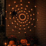 4FT Lighted Halloween Decorations Spider Web, Orange