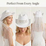 Cowgirl Cowboy Hat White Wedding Veil Hat for Halloween