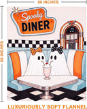 Ghost Blanket, Retro Spooky Diner Cute Halloween Blanket