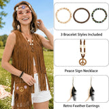 Halloween Hippie Costume Accessories Set, Brown Tassel