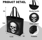 Halloween Skull Tote Bag, Trick or Treat Bag for Parties