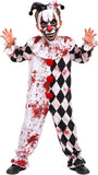 Kids Bloody Clown Halloween Costume, Scary Halloween Outfit Includes Mask & Jumpsuit