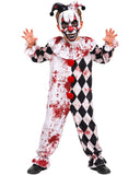 Kids Bloody Clown Halloween Costume, Scary Halloween Outfit Includes Mask & Jumpsuit