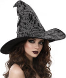 Witch Hat for Women, Distressed Gray, Polyester, One Size, Halloween Cosplay Costume Accessory