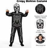 Kids Skeleton Costume for Girls & Boys - 3D Hooded Animal Jumpsuit Costume for Halloween Party