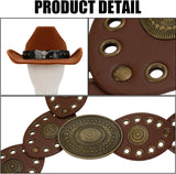 Cowboy Hat and Western Belt Set for Women with Hatband