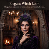 Witch Hat Headband for Women, Halloween Costume Accessory