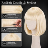 Short Blonde Bob Wig with Bangs for Women