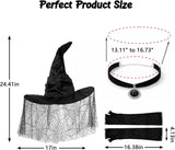 Halloween Black Witch Costume Accessories for Women, Party Dress-Up Outfit