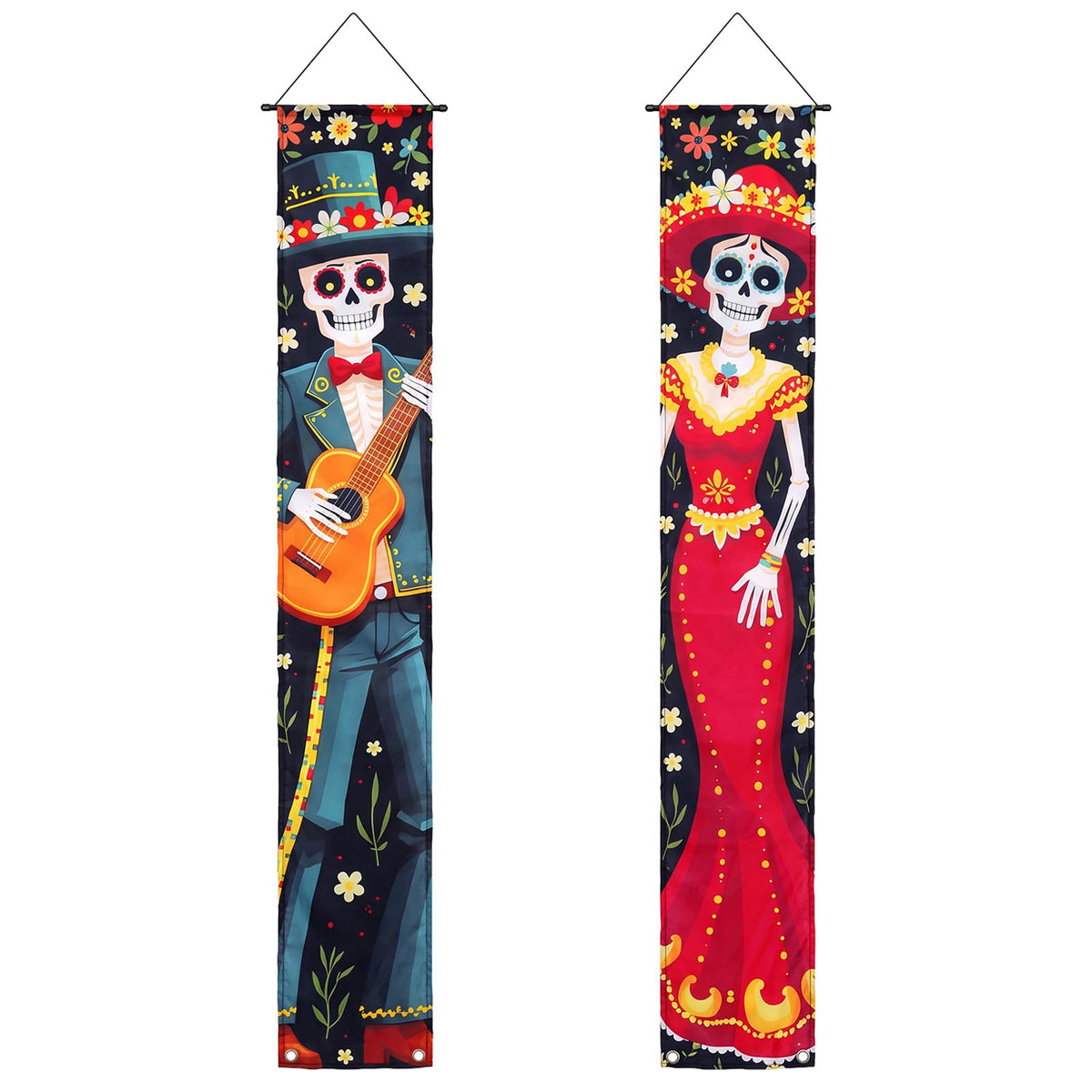 Lighted Halloween Porch Sign Banners,Dia De Los Muertos Decor