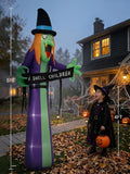 8FT Halloween Inflatable Witch Yard Decor, LED Blow Up Outdoor