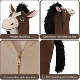 Kids Brown Horse Costume for Halloween with 3D Hood and Long Tail
