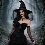 Halloween Black Witch Costume Accessories for Women, Party Dress-Up Outfit