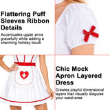 5 PCS Women's White Nurse Costume, Cute Halloween Outfit Adult