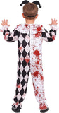 Kids Bloody Clown Halloween Costume, Scary Halloween Outfit Includes Mask & Jumpsuit
