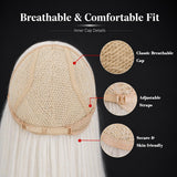 Short Pure White Bob Wig with Bangs for Women