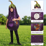 Inflatable Eggplant Costume for Adult, Funny Halloween Blow Up