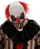 Men's Scary Clown Costume, Vintage Striped Circus Jumpsuit and Mask for Halloween