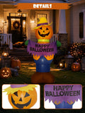 4FT Halloween Inflatable Outdoor Decorations, Blow Up Pumpkin Scarecrow with Built-in Bright LEDs, Yard Lawn Garden Party Decor
