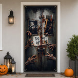 Halloween Door Cover, 73 * 36 inch Spooky Bloody Zombie