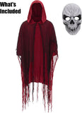 Grim Reaper Costume for Men Women Adult Scary Hooded Cloak Halloween Cape Cosplay Costumes