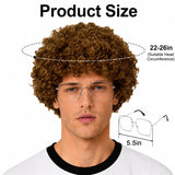 Brown Afro Wig and Prop Glasses Costume Set for Men