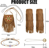 Halloween Hippie Costume Accessories Set, Fringe Vest