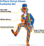 Adult Funny Clown Costume for Men Women Halloween Cosplay Dress Up Party