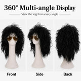 Heavy Metal Rocker Mullet Wig and Sunglasses Set for Men Women