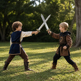 2pcs Toy Sword, LARP Sword for Kids, Cool Toys for Boys,Medieval Knight Weapons Prop Silver