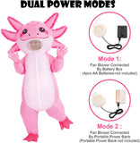 Inflatable Axolotl Costume for Adults Funny Blow Up Party Suit