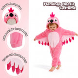 Toddler Flamingo Costume for Girls & Boys - 3D Hooded Animal Jumpsuit for Halloween Party