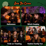 Witch Hat for Women, Distressed Gray, Polyester, One Size, Halloween Cosplay Costume Accessory