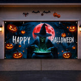 Halloween Garage Door Cover, Witch Banner, 7 x 16 Ft