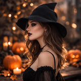 Witch Hat for Women, Distressed Gray, Polyester, One Size, Halloween Cosplay Costume Accessory