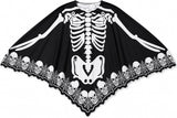 Halloween Skeleton Costumes Poncho for Women Adult