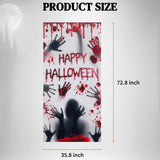 Happy Halloween Door Cover, Scary Zombie Door Decoration