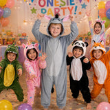 Kids Donkey Costume for Girls & Boys - 3D Hooded Animal Jumpsuit Costume for Halloween Party