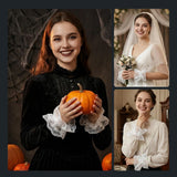 White Lace Wrist Cuffs Vampire Costume Accessories