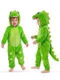 Toddler Dinosaur Costume, 3D Hooded Animal Jumpsuit for Halloween, 2-4T