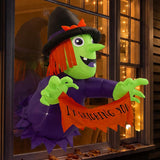 4FT Halloween Inflatable Outdoor Decorations, Blow Up Window Witch with Built-in Bright LEDs, Yard Lawn Garden Party Decor