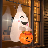 4FT Halloween Inflatable Outdoor Decorations, Blow Up Ghost Pumpkin with Built-in Bright LEDs, Yard Lawn Garden Party Decor