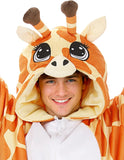 Adult Giraffe Onesie Costume - 3D Hooded Animal One-Piece Pajama for Halloween Men Women