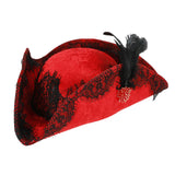 Tricorn Pirate Hat with feather